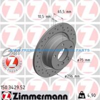 ZIMMERMANN BMW SERIA 1, 3 TARCZE HAMULCOWE TYŁ NAWIERCANE