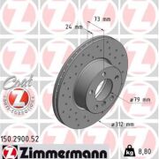 ZIMMERMANN BMW SERIA 1, 2, 3, 4, X1 TARCZE HAMULCOWE PRZÓD NAWIERCANE
