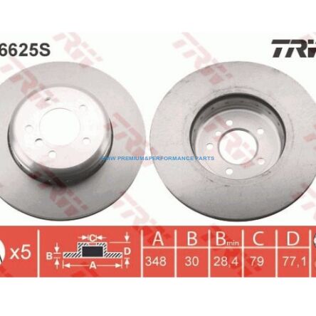 TRW TARCZE HAMULCOWE BMW 5, 6 PRZÓD 348X30
