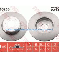 TRW TARCZE HAMULCOWE BMW 5, 6 PRZÓD 348X30