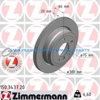 ZIMMERMANN BMW SERIA 1, 3, X1 TARCZE HAMULCOWE TYŁ PREMIUM GŁADKIE