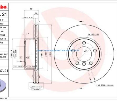 BREMBO TARCZE HAMULCOWE BMW 1 2 3 4 X1 PRZÓD 312X24MM
