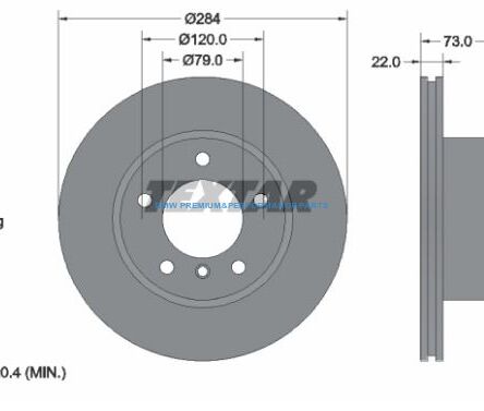 TEXTAR PRO TARCZE HAMULCOWE BMW 1 E81 E87 F20 F21 2 F22 F87 F23 PRZÓD 284X22MM
