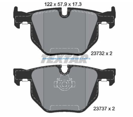 TEXTAR KLOCKI HAMULCOWE TYŁ BMW 5 E60 E61 6 E63 E64