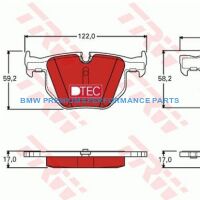 TRW KLOCKI HAMULCOWE CERAMICZNE  TYŁ BMW 5 E60 E61 6 E63 E64