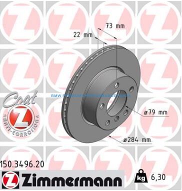 ZIMMERMANN BMW SERIA 1, 2 TARCZE HAMULCOWE PRZÓD PREMIUM GŁADKIE