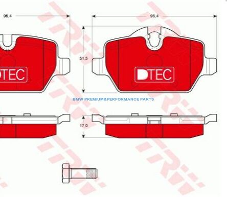 TRW DTEC KLOCKI HAMULCOWE CERAMICZNE TYŁ BMW 1 E81 E87 3 E90 E92