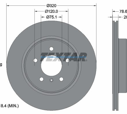 TEXTAR PRO TARCZE HAMULCOWE BMW SERIA X5 X6