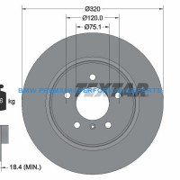 TEXTAR PRO TARCZE HAMULCOWE BMW SERIA X5 X6