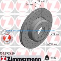 ZIMMERMANN BMW SERIA 1, 3 TARCZE HAMULCOWE PRZÓD NAWIERCANE