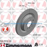 ZIMMERMANN BMW SERIA 1, 2, X1, X2 TARCZE HAMULCOW TYŁ PREMIUM GŁADKIE